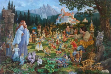 Fantasía Painting - La fantasía del partido de ajedrez